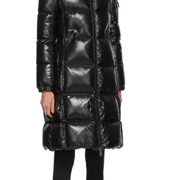 MONCLER BLACK DOWN SHINY COAT - Picture 3 of 6